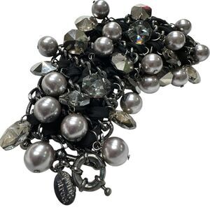 Spring Street Black and Silver Bracelet with Asymmetrical Design